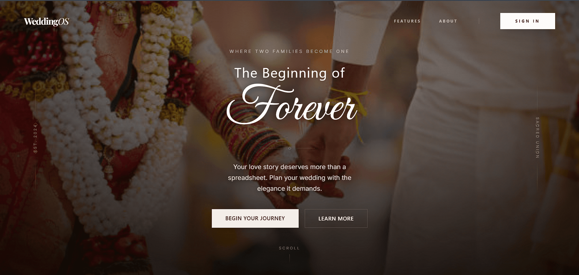 WeddingOS - Collaborative wedding planning web application interface